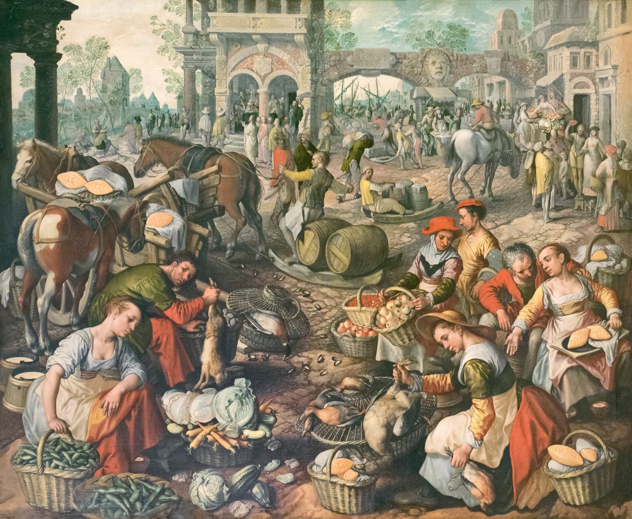 Piactér, Joachim Beuckelaer (olaj, vászon) alkotó: Joachim Beuckelaer