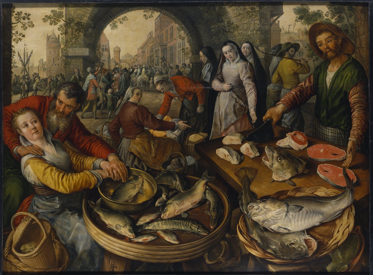 Halpiac az Ecce Homo jelenetével – A halpiac Ecce Homóval, Beuckelaer, Joachim (kb. 1533-1574). olaj a fára alkotó: Joachim Beuckelaer