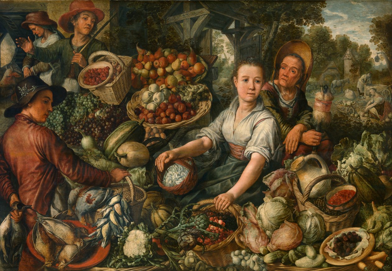 Zöldségpiac (olaj a panelen) alkotó: Joachim Beuckelaer
