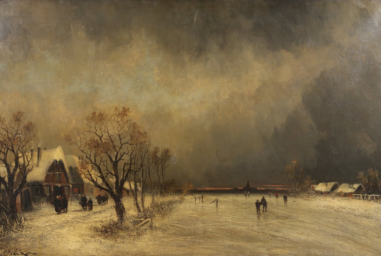 A tél szorításában, 1900 körül alkotó: Joachim Hierschl Minerbi