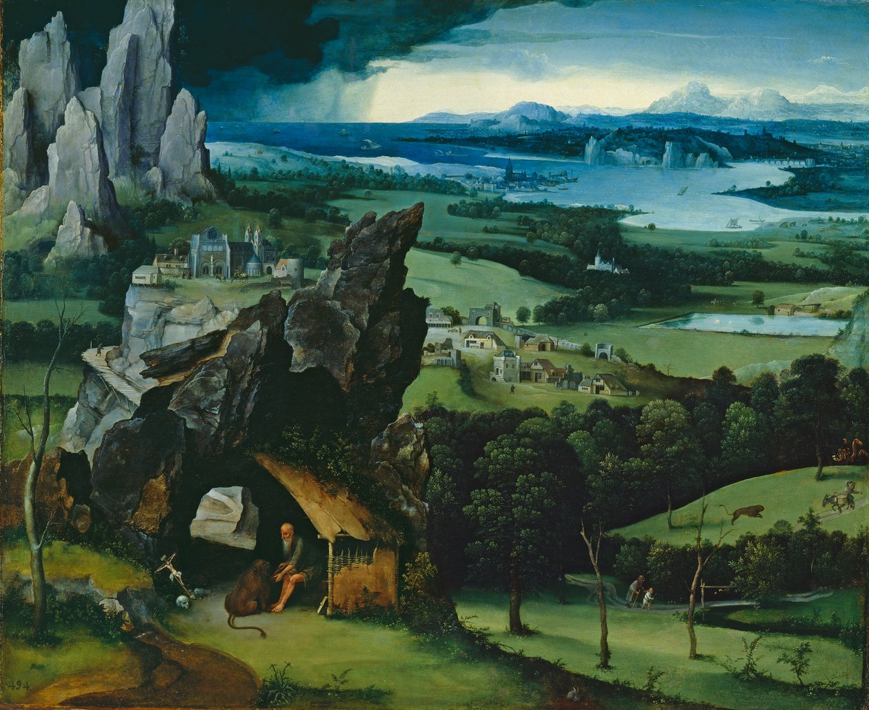 Táj Szent Jeromossal, 1516-7 alkotó: Joachim Patenier