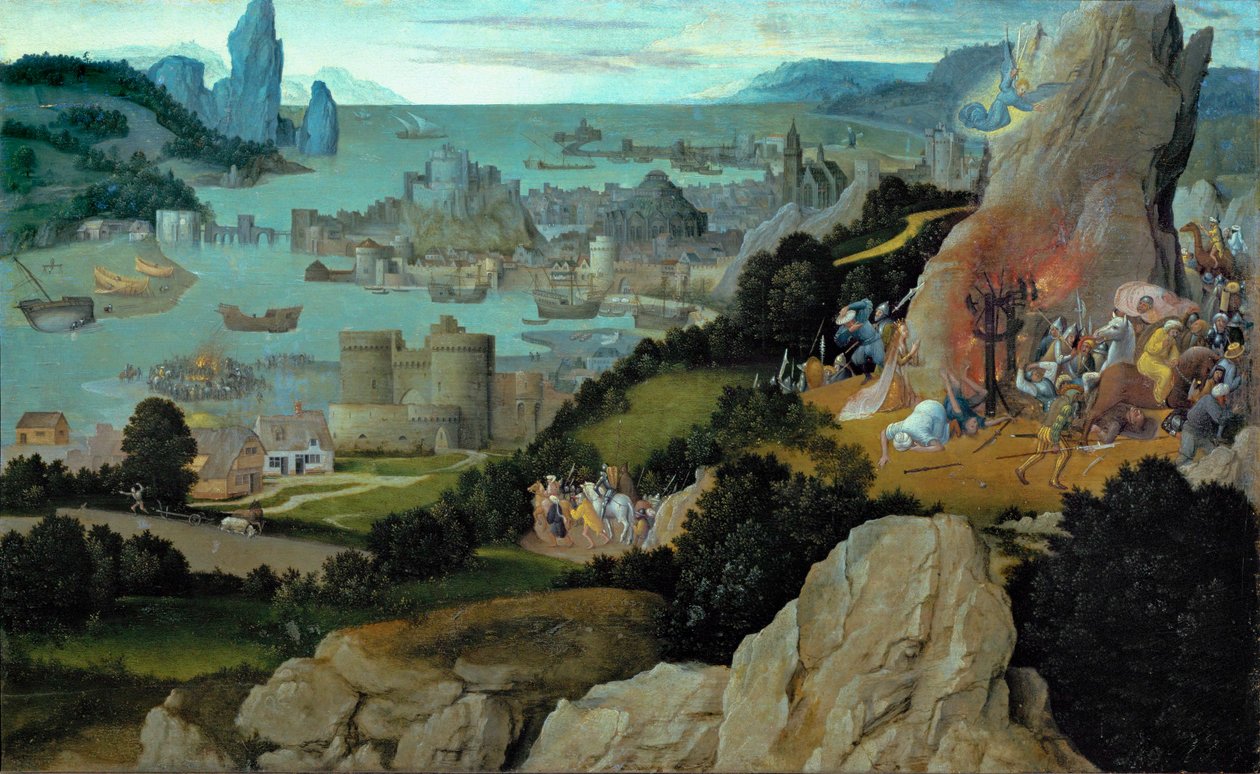 Szent Katalin mártíromsága (festmény tölgyfára) alkotó: Joachim Patenier or Patinir