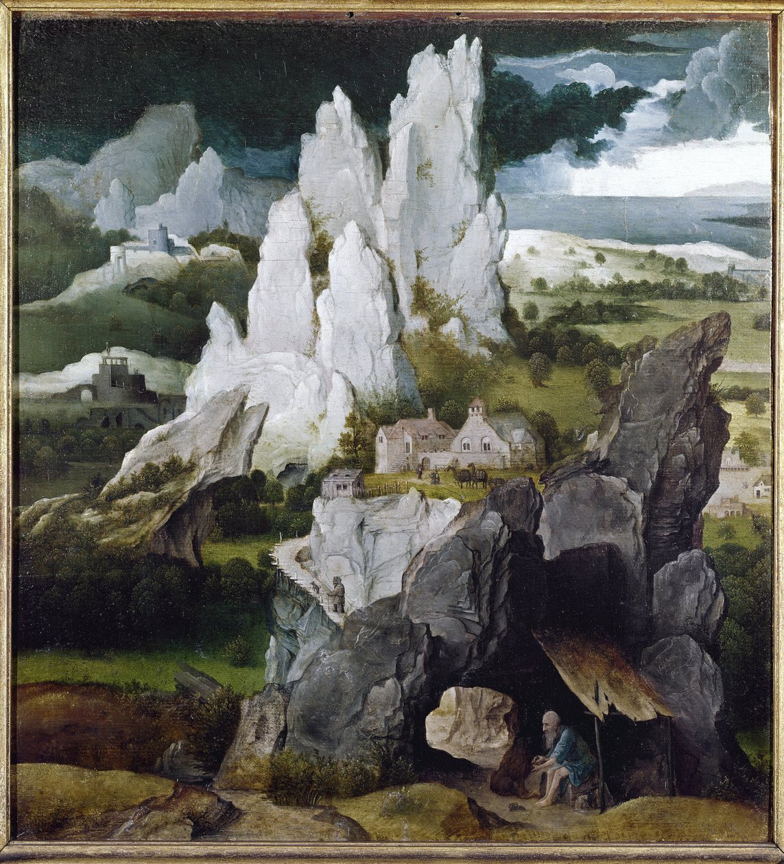 Szent Jeromos egy sziklás tájon (olaj, fa alkotó: Joachim Patinir