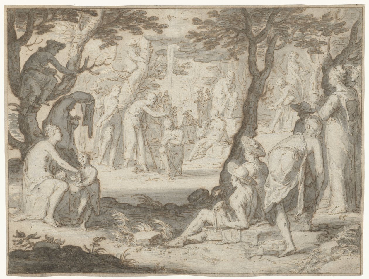 Krisztus keresztsége alkotó: Joachim Wtewael or Utewael