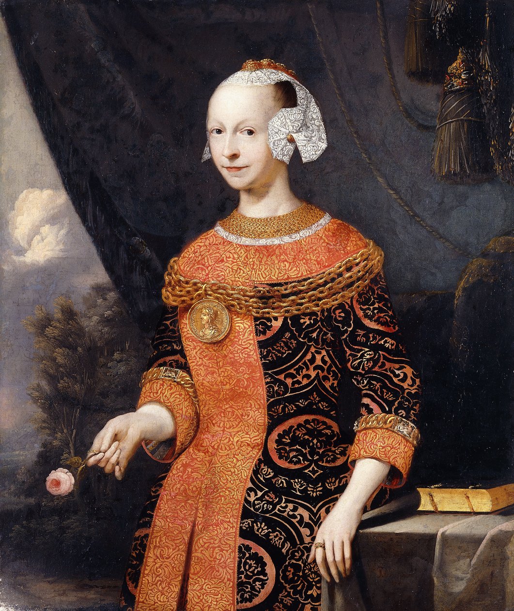 Egy hölgy portréja, Anne, de Basville márkiné, alkotó: Joachim or Luhne Luhn