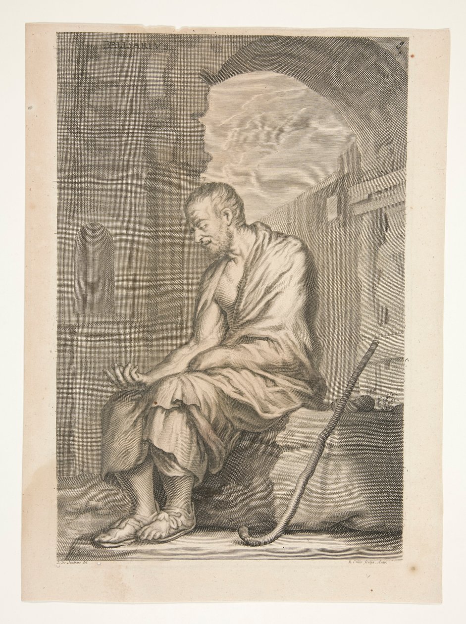 Belisarius, az Ősi szobrok csodálva című részéből alkotó: Joachim von Sandrart
