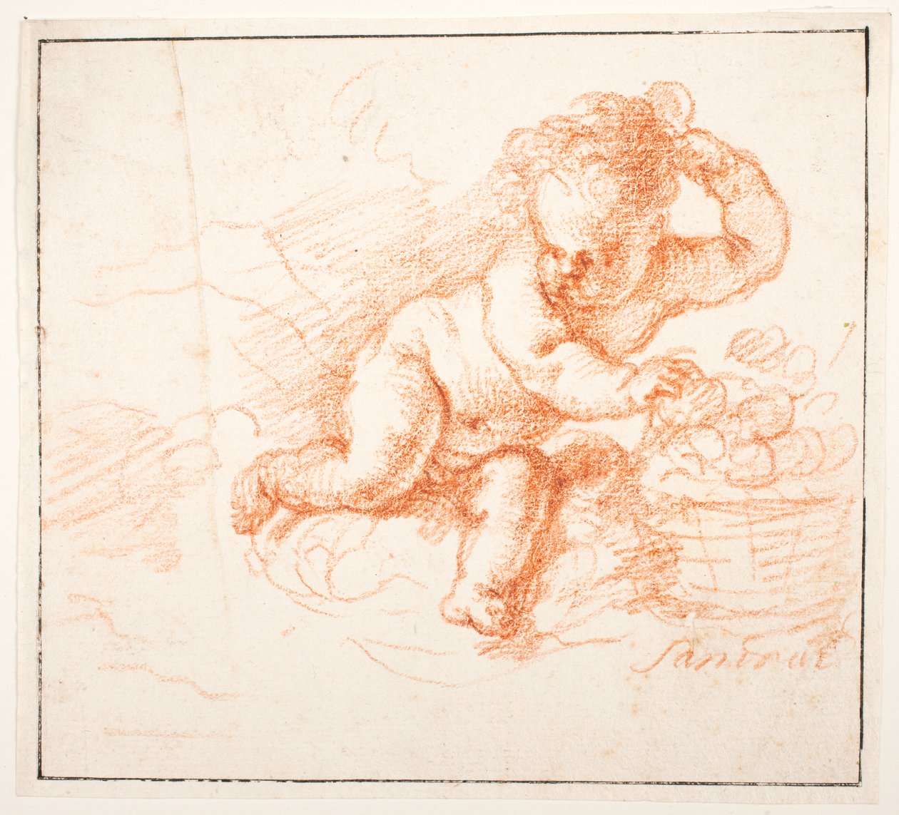 Putti gyümölcsöt gyűjt alkotó: Joachim von Sandrart