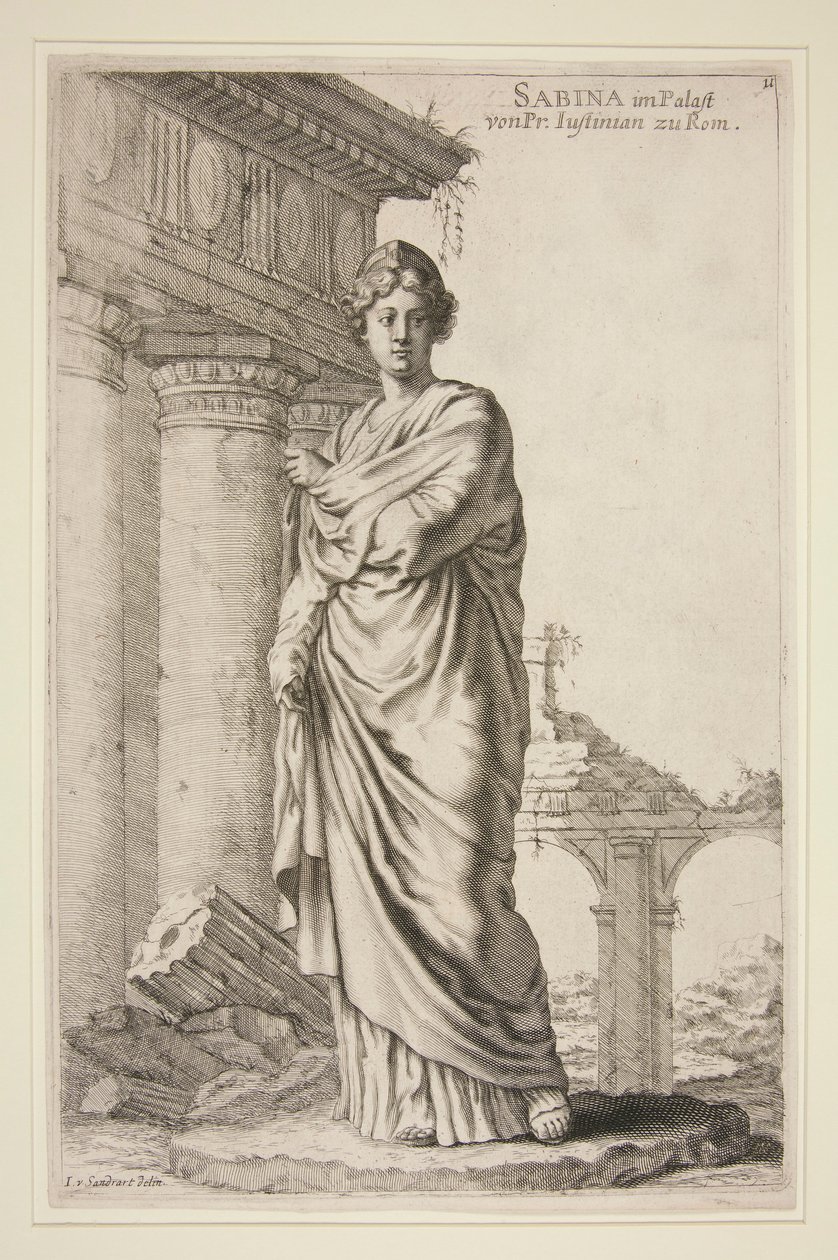 Sabina a római Pr. Justinianus palotájában alkotó: Joachim von Sandrart