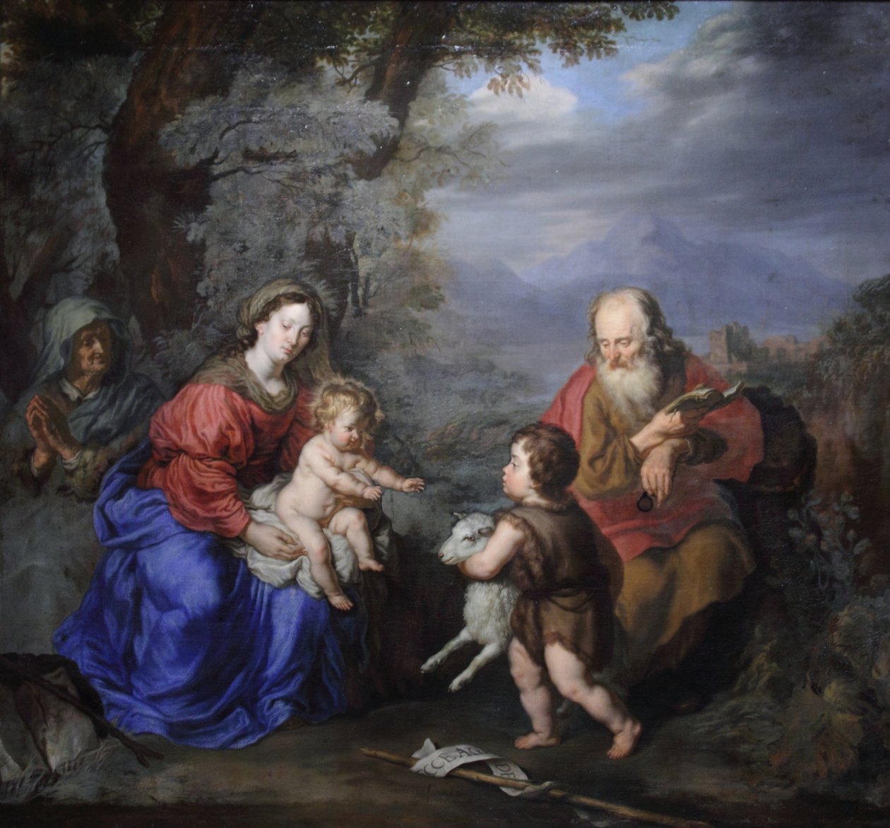 Szent család egy tájban alkotó: Joachim von Sandrart