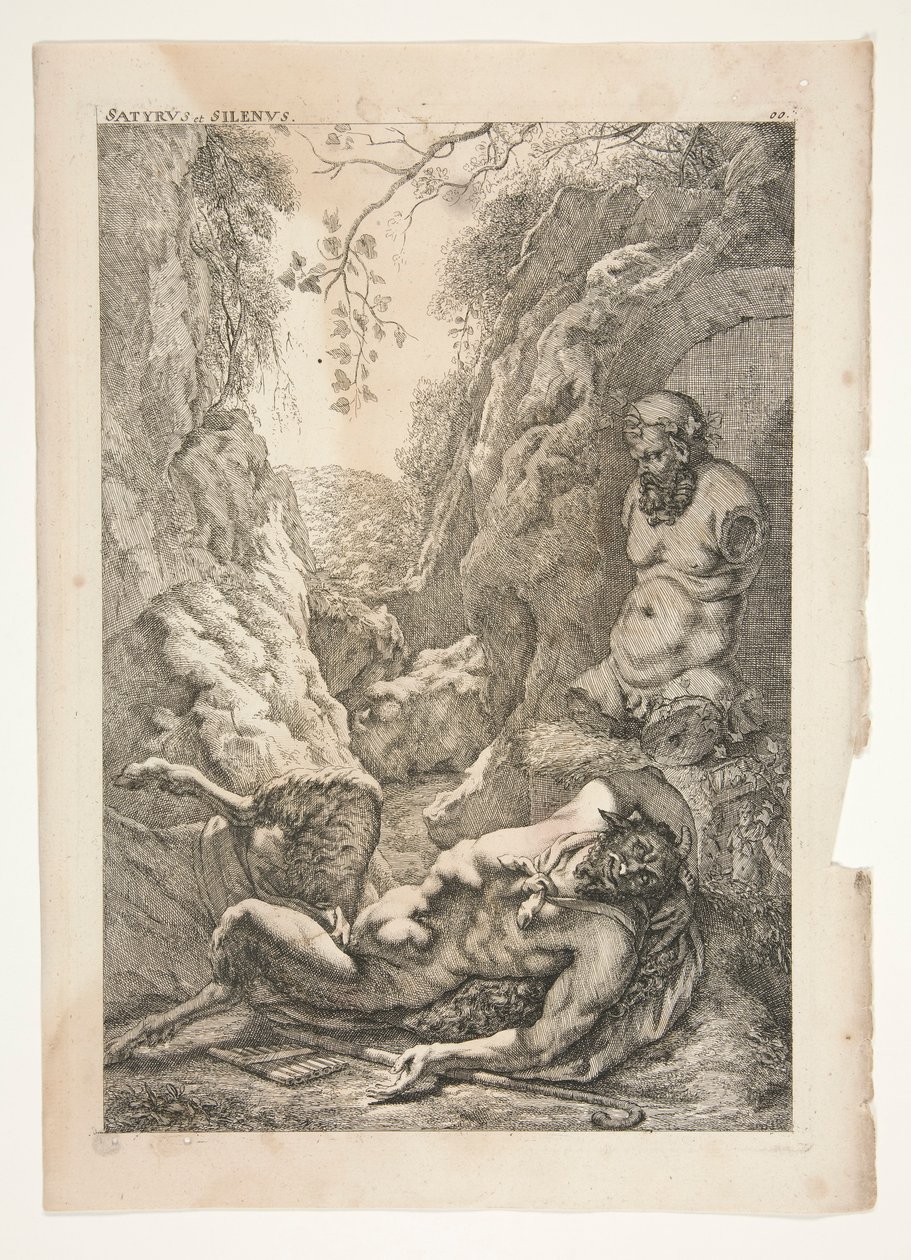 Satyr and Silenos, az Ancient Sculptures Admired-ből alkotó: Joachim von Sandrart