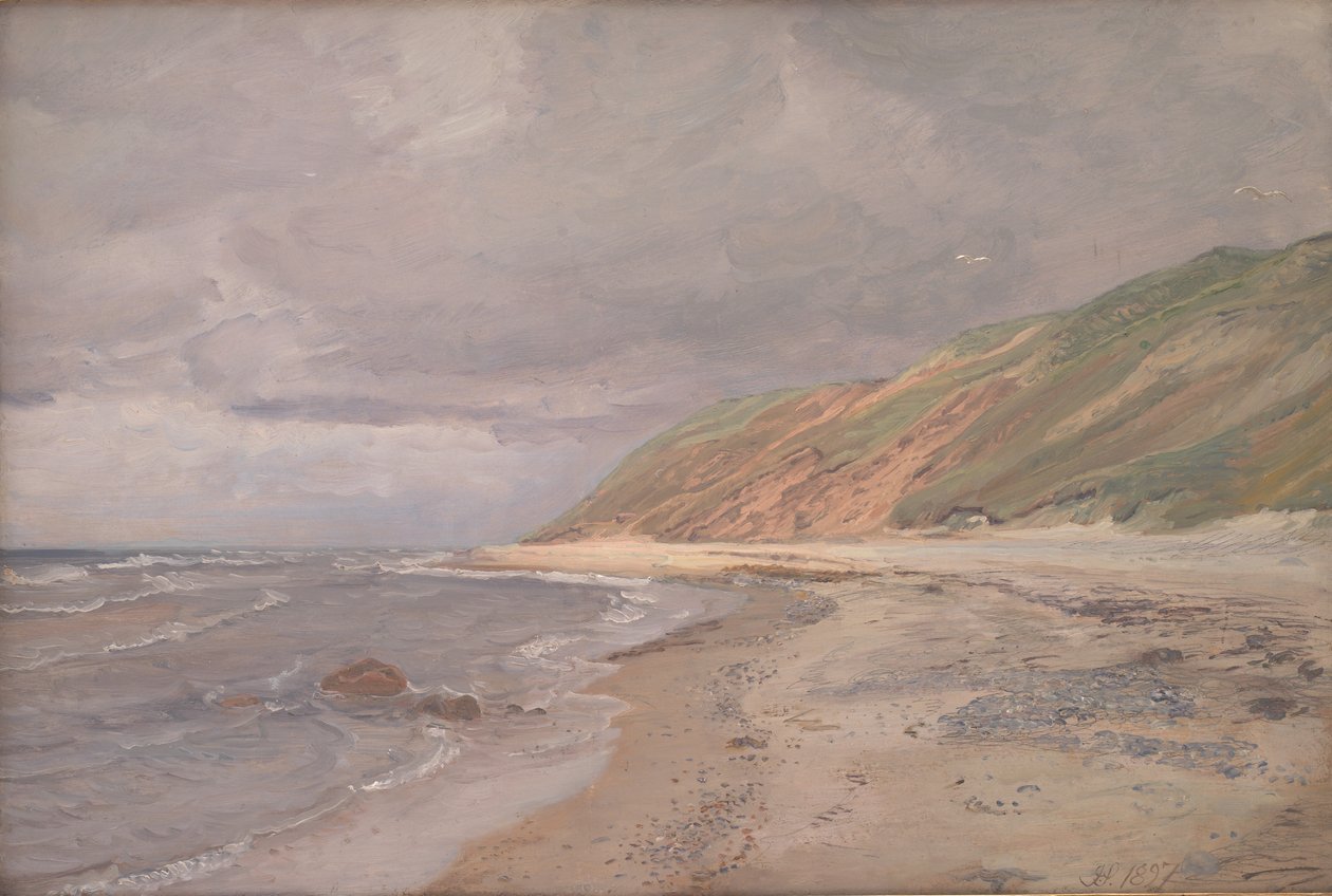 Tisvilde strand. Szürke időjárás alkotó: Joakim Frederik Skovgaard