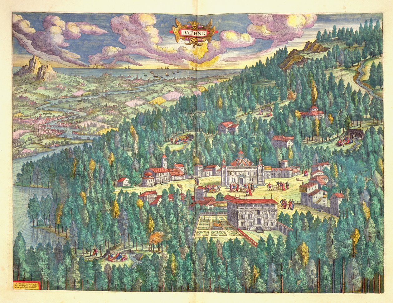 Daphne antik térképe az „Atlas Major”-ból, 1662 alkotó: Joan Blaeu