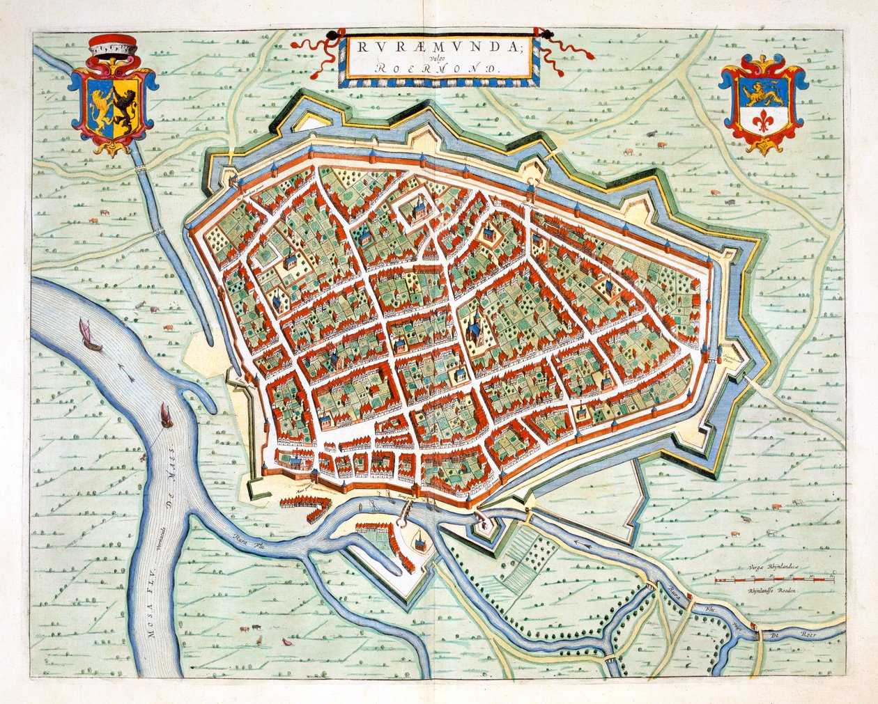 Roermond, 1649 (kézzel színezett metszet) alkotó: Joan Blaeu