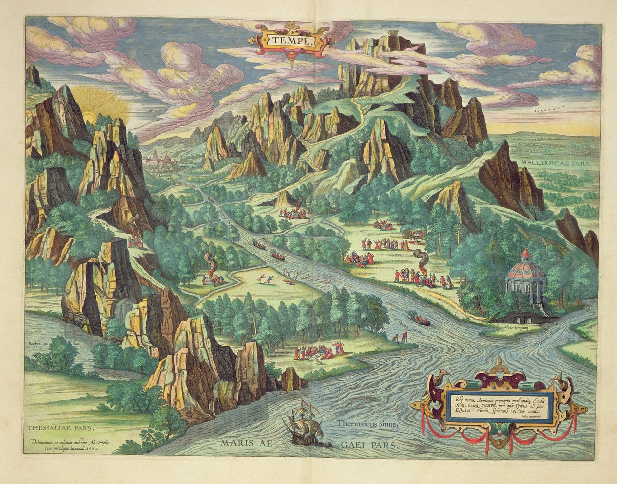 Az antik Thesszália látképe az "Atlas Major"-ból, 1662 alkotó: Joan Blaeu