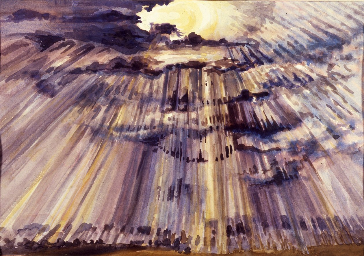 Nagy égbolt, napsütés az esőcseppeken keresztül, 2012 alkotó: Joan Thewsey