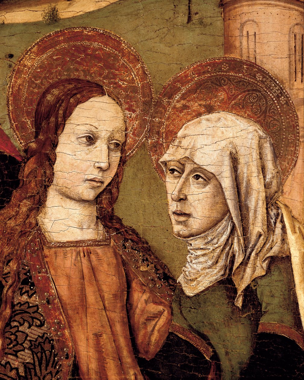 Látogatás oltárképe, A Szűz találkozik Erzsébettel, részlet, c. 1488-1516 (tempera fán) alkotó: Joan Barcelo