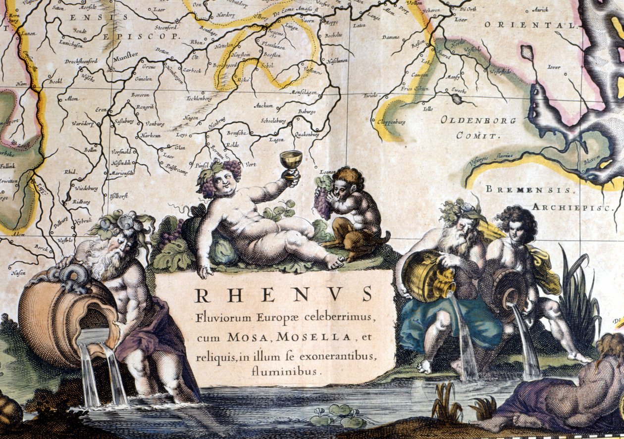 Rajna allegóriája – az „Atlas Novusban” alkotó: Joan Blaeu