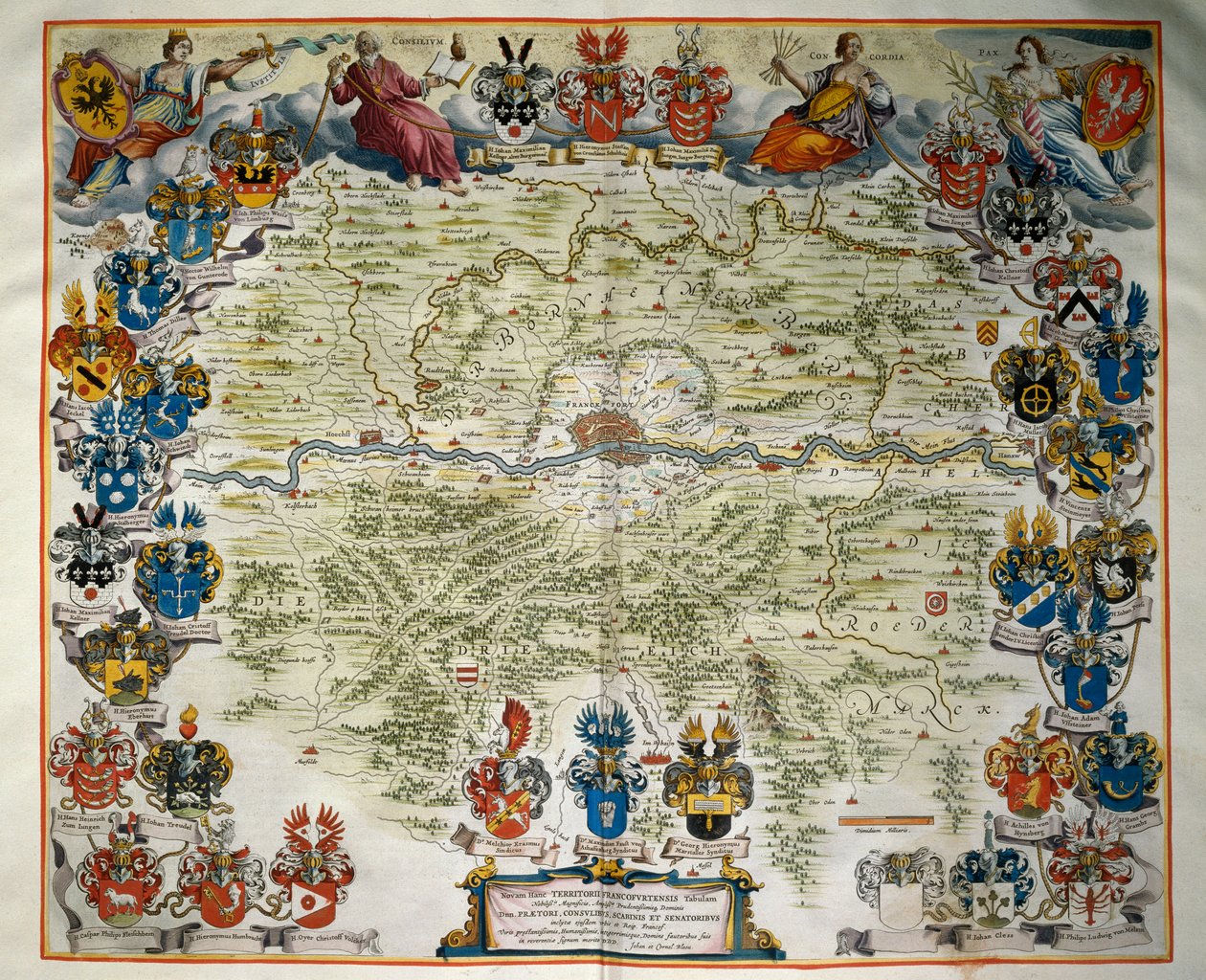 Frankfurt és területe, III. kötet, Atlas Maior, Joan Blaeu (1596-1673), rézmetszet, Amszterdam alkotó: Joan Blaeu