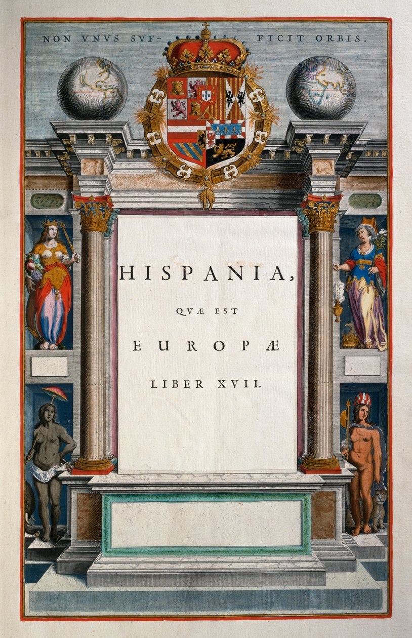 Spanyolország (Spanyolország), XVII. könyv, címlap IX. kötet, Atlas Maior, Joan Blaeu (1596-1673), rézmetszet, 57,5x39 cm, Amszterdam alkotó: Joan Blaeu