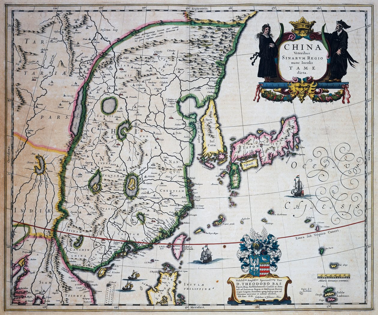 Kína térképe, Joan Blaeu (1596-1673) alkotó: Joan Blaeu