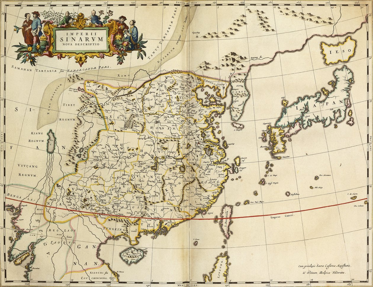 Kína térképe, az "Atlas Maior Sive Cosmographia Blaviana", 1662 alkotó: Joan Blaeu