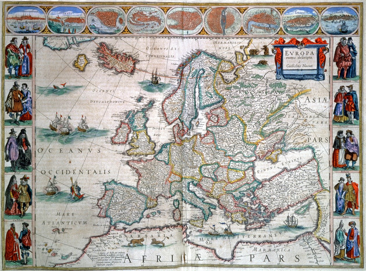 Európa térképe alkotó: Joan Blaeu