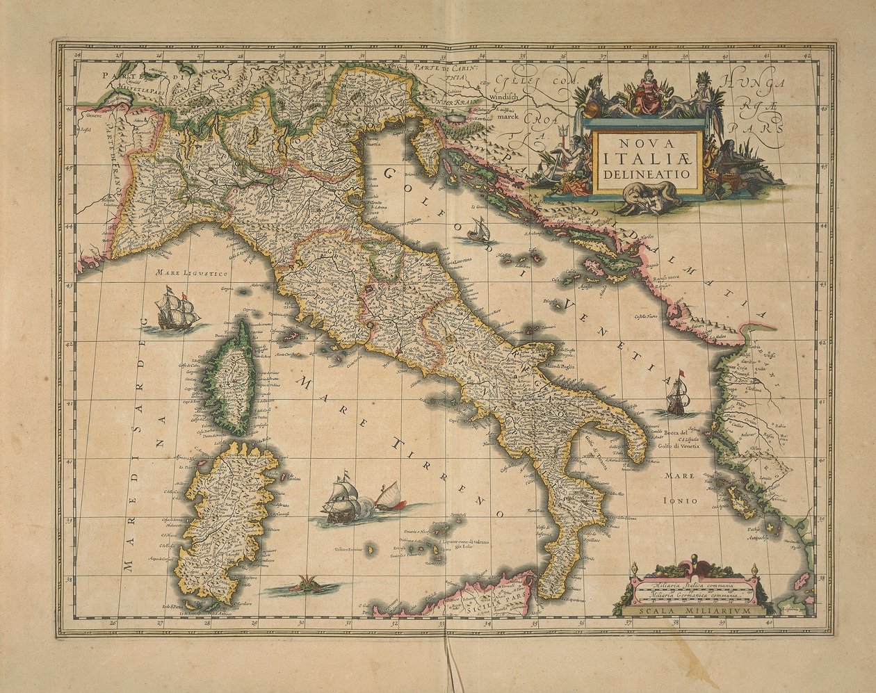 Olaszország térképe, Joan Blaeu alkotó: Joan Blaeu