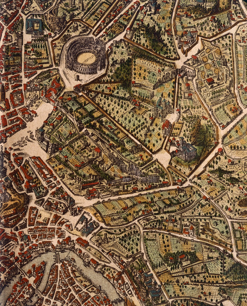Róma térképe, Joan Blaeu (1596-1673), nyomtatott az Egyesült Államok Színházából és Olaszország Admiralitásából alkotó: Joan Blaeu