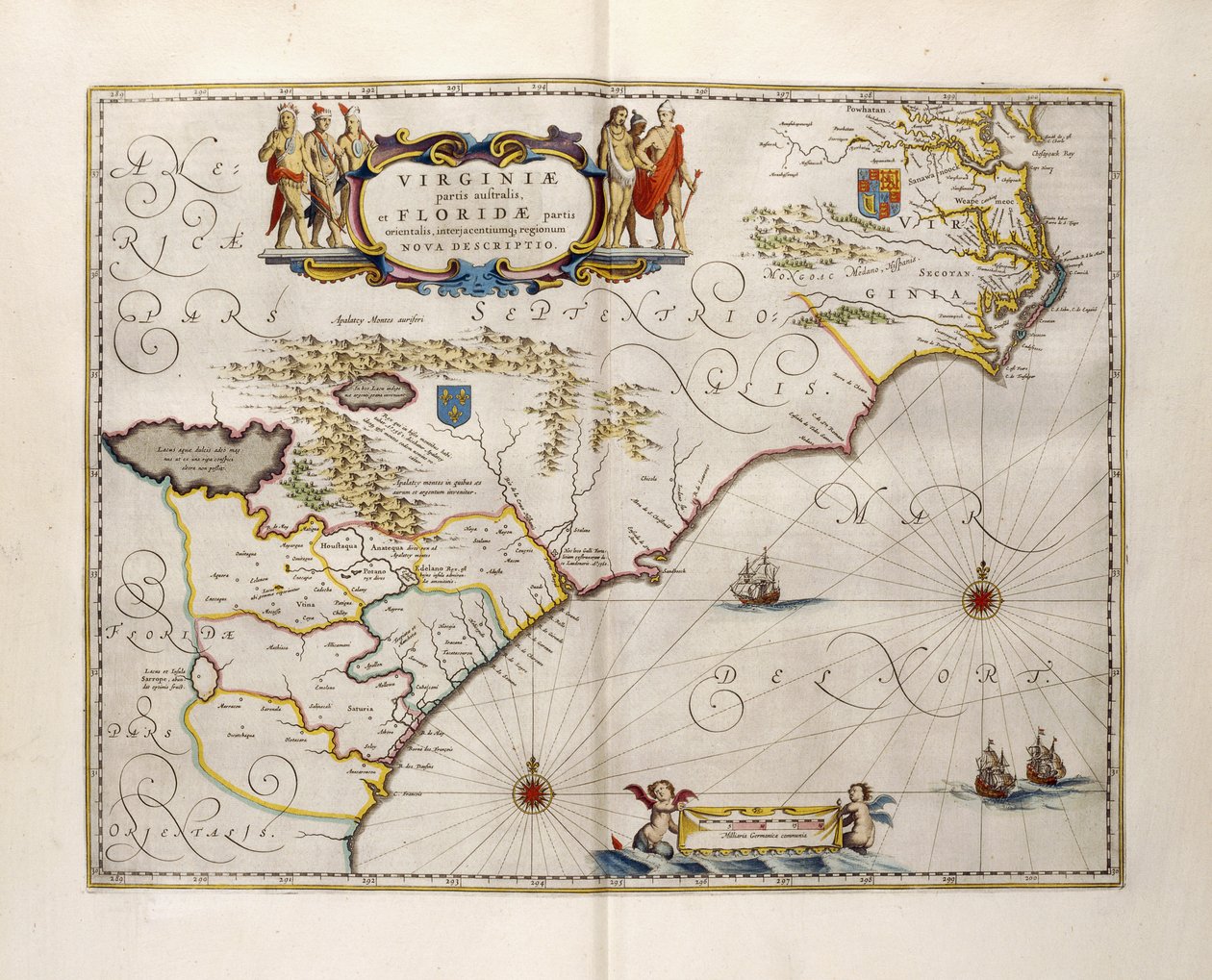 Virginia és Florida térképe, 1667 alkotó: Joan Blaeu