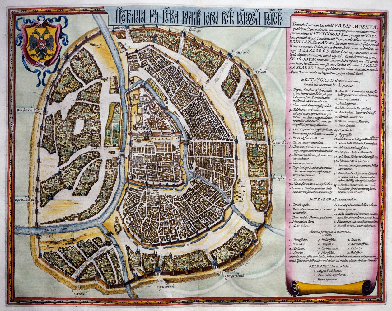 Moszkva, második kötet, I. rész címlapja, Atlas Maiorból, atlasz 11 kötetben, Joan Blaeu (1596-1673), rézmetszet, 57,5x39 cm, Amszterdam alkotó: Joan Blaeu