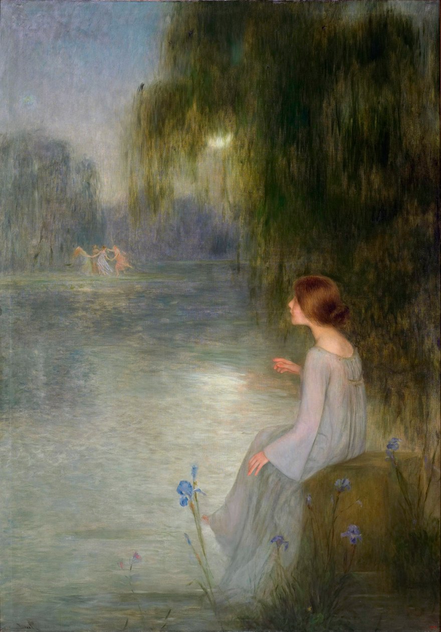 Reve - Álom - Joan Brull (1863-1912) festménye - c. 1905 - Olaj, vászon - szimbolika - 200x141 - Katalónia Nemzeti Művészeti Múzeum, Barcelona alkotó: Joan Brull