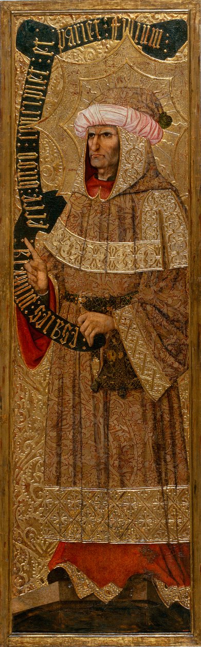 Isaie – Isaiah – Joan Gasco festménye (aktív 1500-1529) – kb. 1500 - Tempera panelen - 226,9x64,7 - Katalónia Nemzeti Művészeti Múzeum, Barcelona alkotó: Joan Gascó