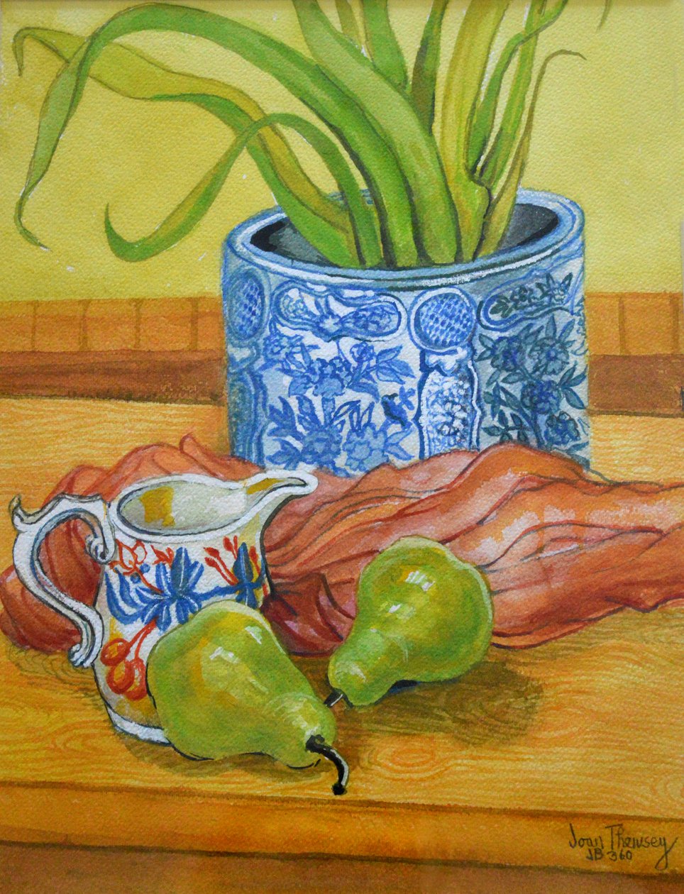 Kék-fehér edény, Kancsó és körte, 2006 alkotó: Joan Thewsey