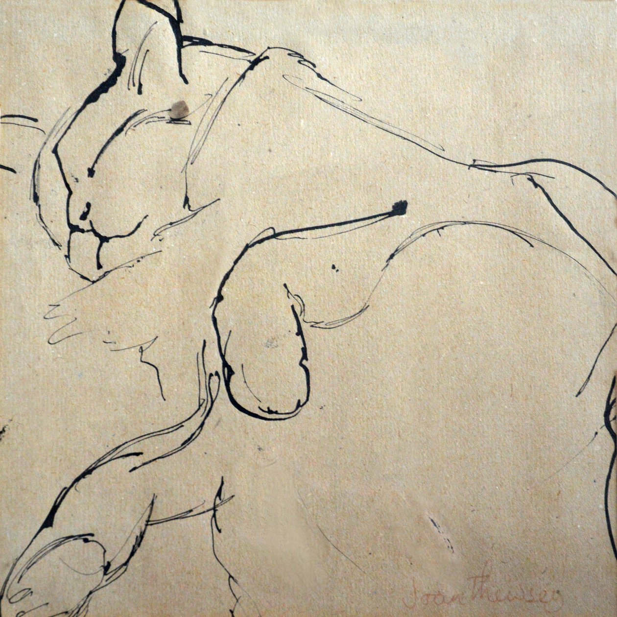 Macska, egér, 1980, (toll és tinta) alkotó: Joan Thewsey