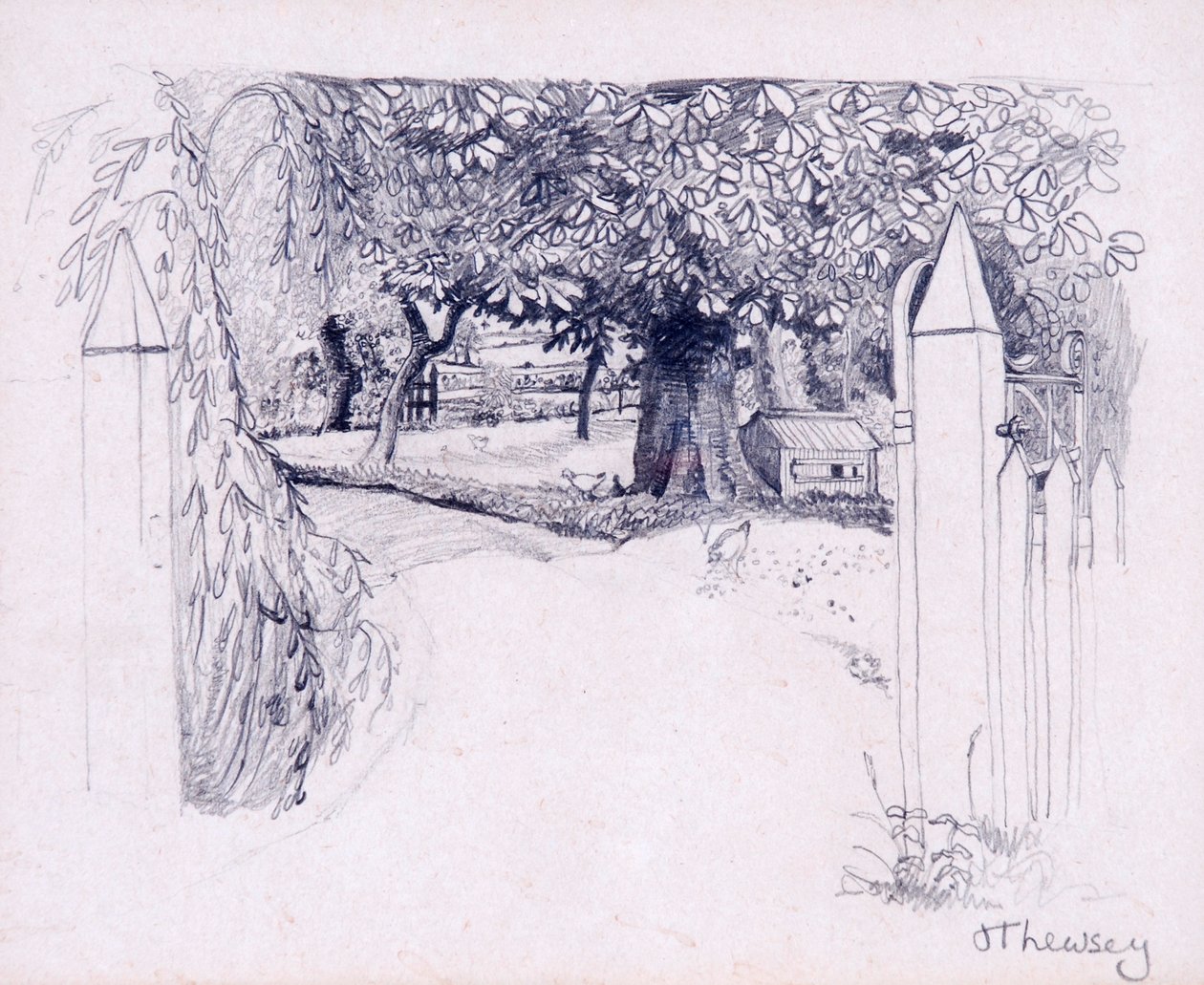 Gateway to the Farmhouse, 2000,ceruza alkotó: Joan Thewsey