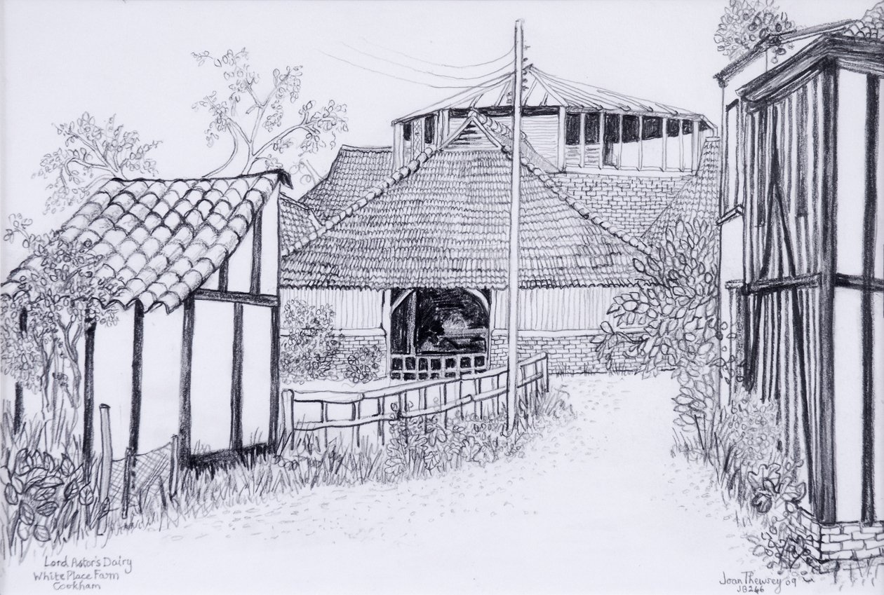 Lord Astors Dairy, White Place Farm, Cookham 2012, ceruza alkotó: Joan Thewsey