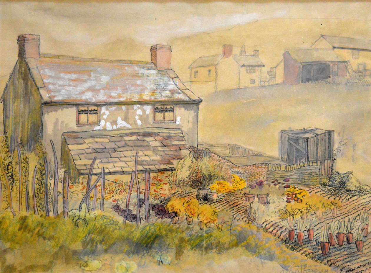 Moorland Cottage, 2014 (toll, tus és akvarell) alkotó: Joan Thewsey