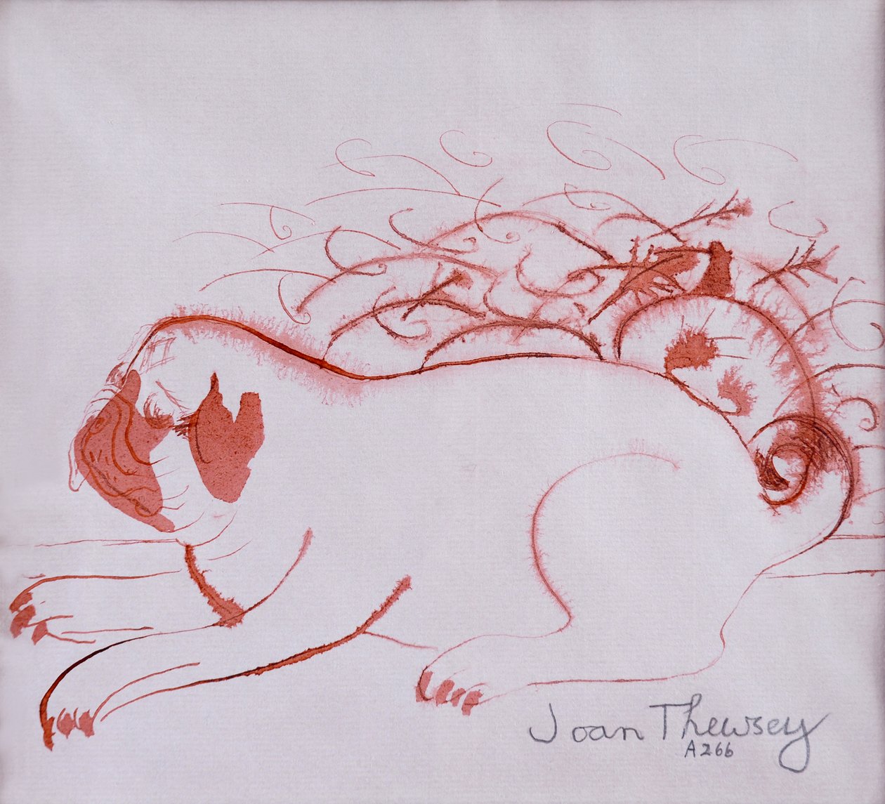 Mopsz kölyökkutya 2,2005 (tinta nedves papíron) alkotó: Joan Thewsey