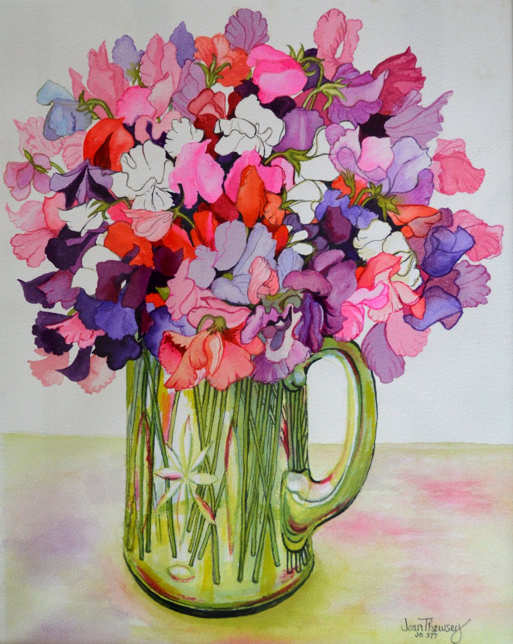 Édes borsó üvegkancsóban, 2011 alkotó: Joan Thewsey