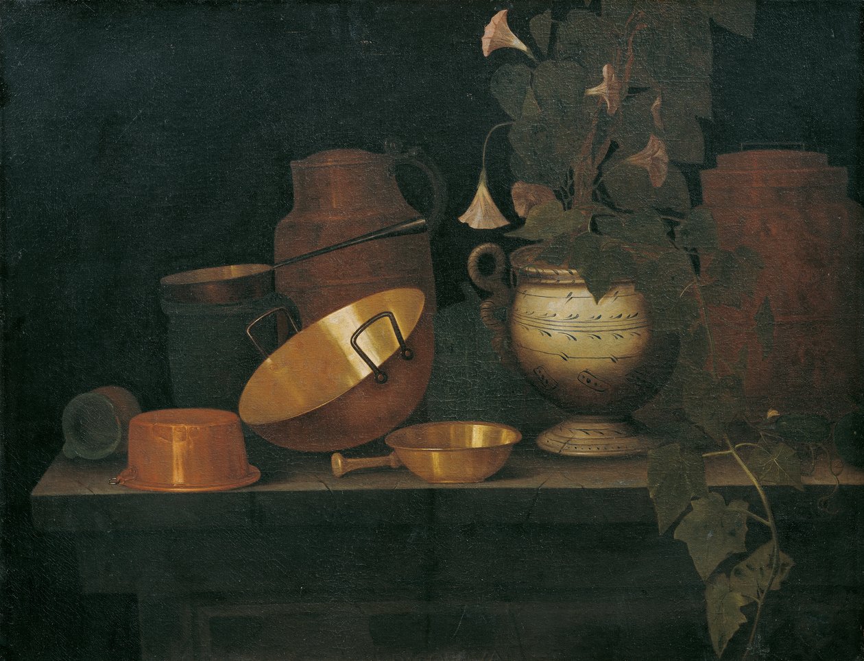 Csendélet rézedényekkel alkotó: Joannes de Cordua
