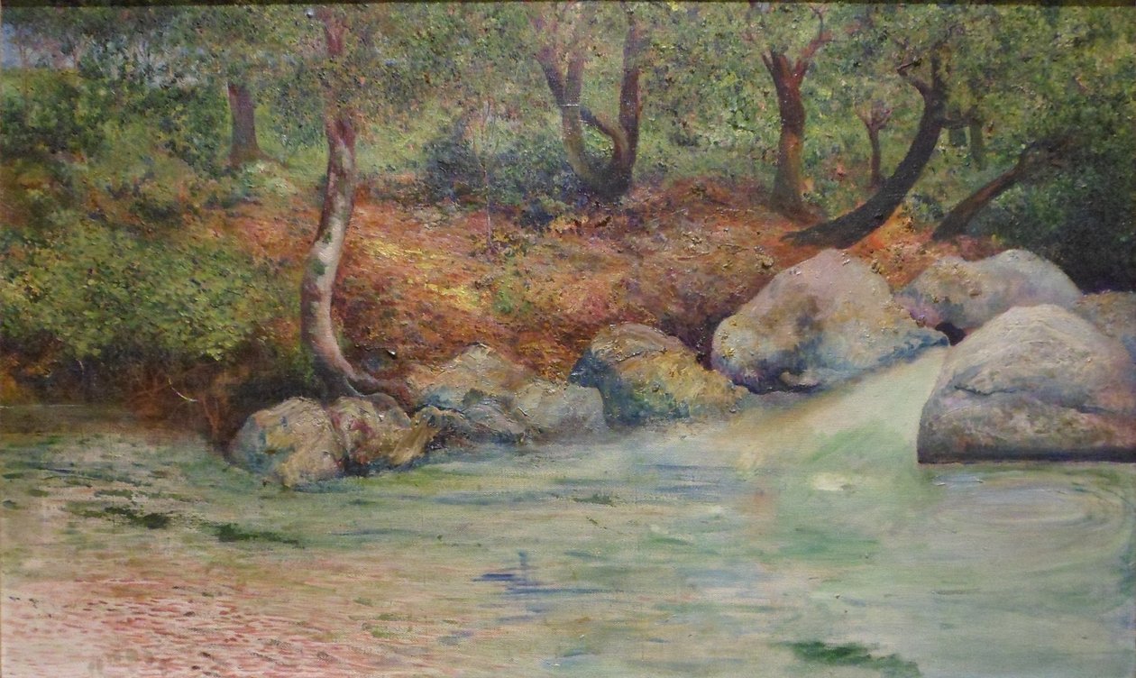 Paisaje con bosque y rio English: Táj erdővel és folyóval alkotó: Joaquín Clausell