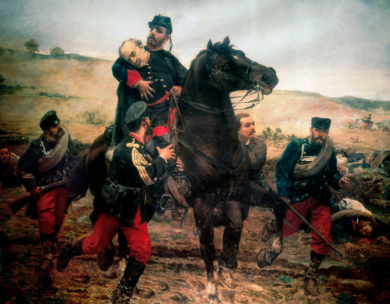 Del Duero márki halála (harmadik karlista háború). Joaquin Agrasot Y Juan (1836-1919) festménye alkotó: Joaquin Agrasot y Juan