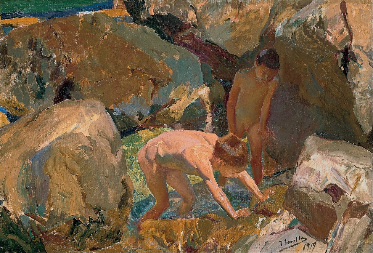 Kagylókat kereső gyermekek alkotó: Joaquín Sorolla