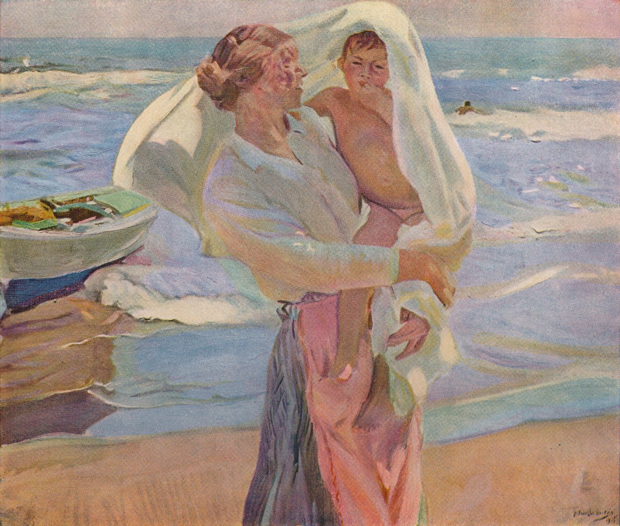 Fürdés után, 1915, 1932 alkotó: Joaquín Sorolla
