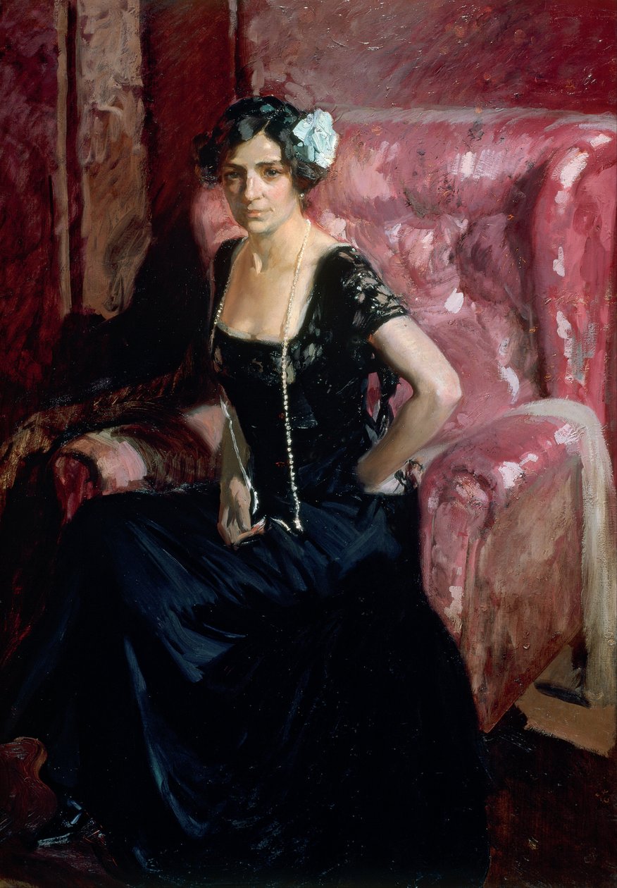 Clotilde estélyi ruhában alkotó: Joaquín Sorolla