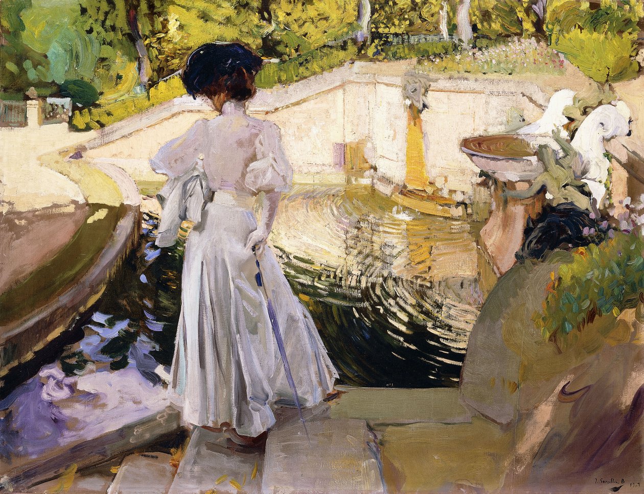 Maria a halakat nézi, Granja, 1907 alkotó: Joaquín Sorolla