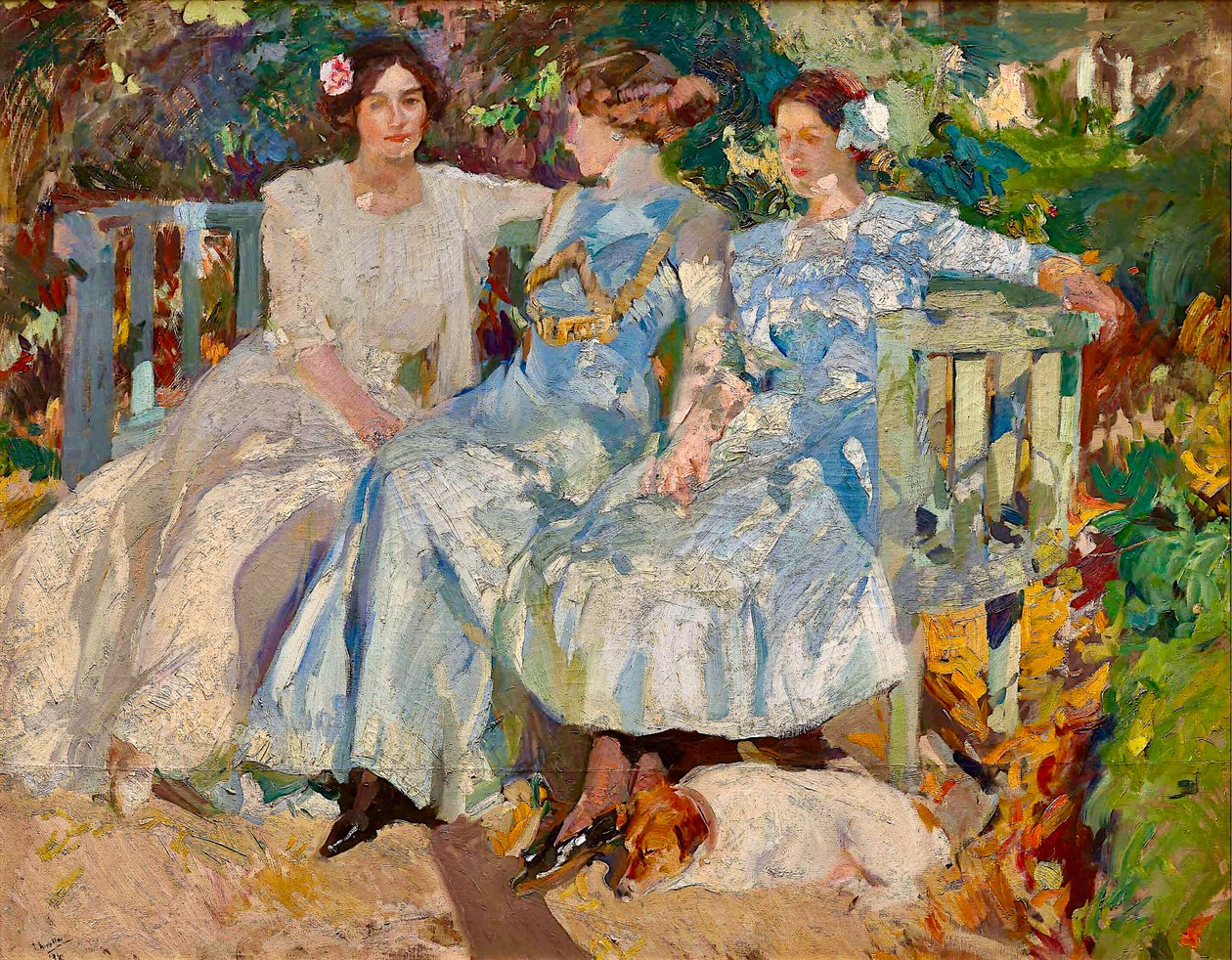 Feleségem és lányaim a kertben (Feleségem és lányaim a kertben) alkotó: Joaquin Sorolla y Bastida