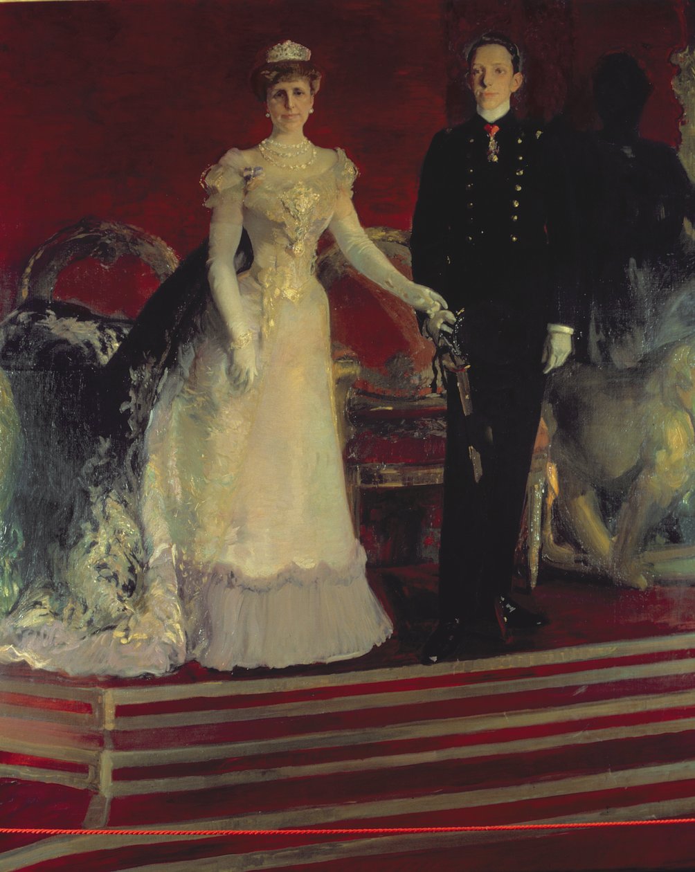 XIII. Alfonz spanyol király és édesanyja, Mária Krisztina királynő portréja alkotó: Joaquin Sorolla y Bastida