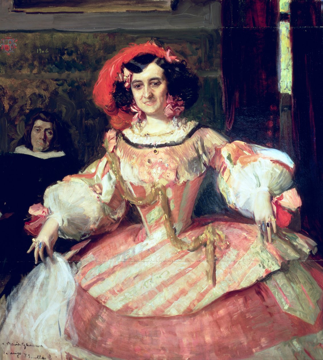 Maria Guerrero, színésznő és a madridi Teatro Espanol igazgatója portréja alkotó: Joaquín Sorolla