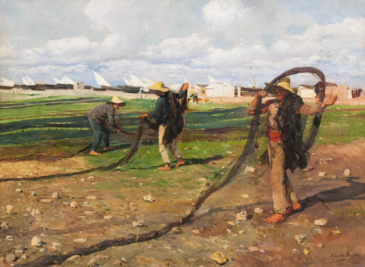 A halászhálók húzása alkotó: Joaquin Sorolla y Bastida